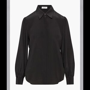 Aritzia Babaton FINTA SILK SHIRT Color: BLACK Size: M